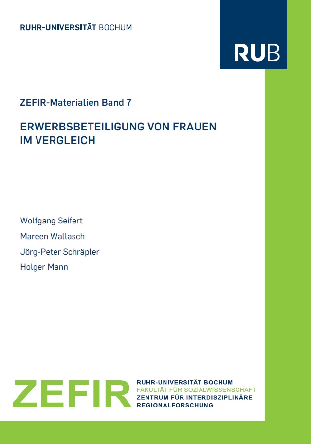Cover for Erwerbsbeteiligung von Frauen im Vergleich/ZEFIR-Materialien Bd. 7