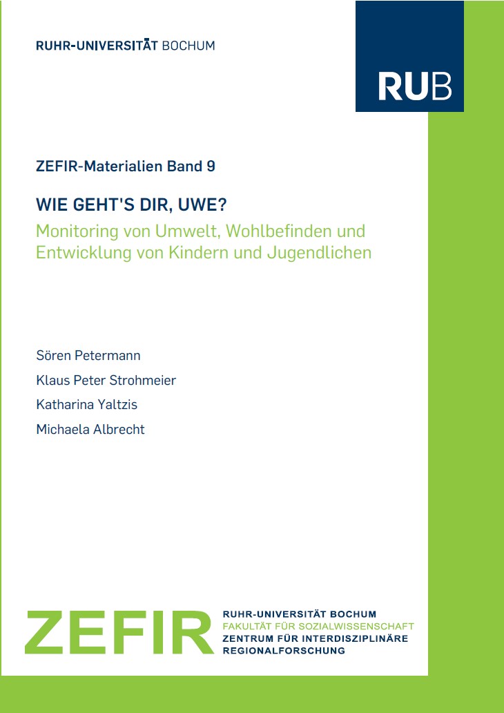 Cover for Wie geht's dir, Uwe?/ZEFIR-Materialien Bd. 9: Monitoring von Umwelt, Wohlbefinden und Entwicklung von Kindern und Jugendlichen